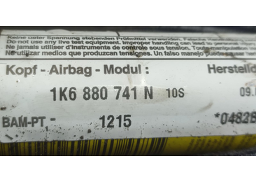 Airbag cortina stanga 1k6880741N Volkswagen Golf 5 (2003 - 2009) - miniatura 2