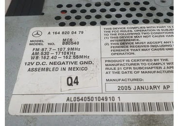 Radio cd A1648200479 Mercedes Benz ML W164 (2005 - 2008) - miniatura 2