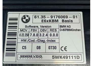 Modul confort 6135-9176069-01 BMW Seria 5 E60/E61 (2003 - 2007)