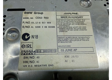 Radio cd 6512-6927904 Mini One R50 (2001 - 2004) 1.4 d W17D14U0