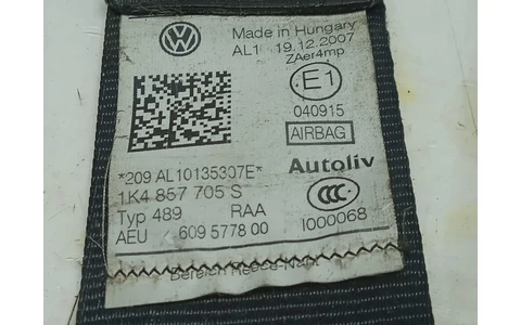 Centura siguranta stanga fata 1k4857705s Volkswagen Golf 5 (2003 - 2009) - imagine 3