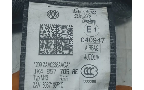 Centura siguranta stanga fata 1k4857705AE Volkswagen Golf 5 (2003 - 2009) - imagine 3
