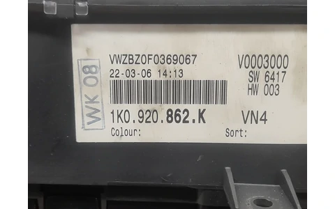 Ceasuri de bord 1k0920862k Volkswagen Golf 5 (2003 - 2009) - imagine 3