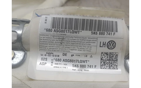 Airbag cortina stanga 5k6880741F Volkswagen Golf 6 (2008 - 2015) - imagine 3