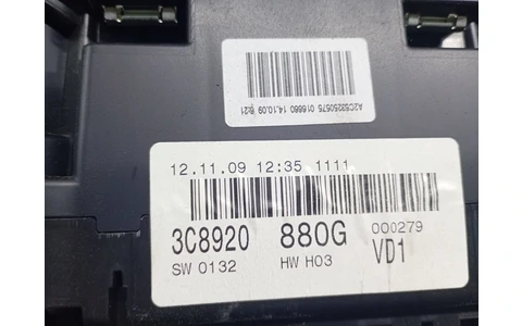 Ceasuri de bord 3C8920880G Volkswagen Passat CC 1 (2008 - 2012) - imagine 2