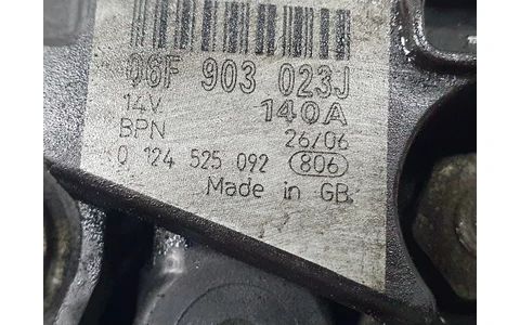 Alternator 0124525092 Volkswagen Polo 5 (6R) (facelift) (2014 - 2018) - imagine 3