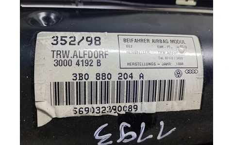 Airbag pasager 3B0880204A Volkswagen Passat B5 (1996 - 2000) - imagine 3