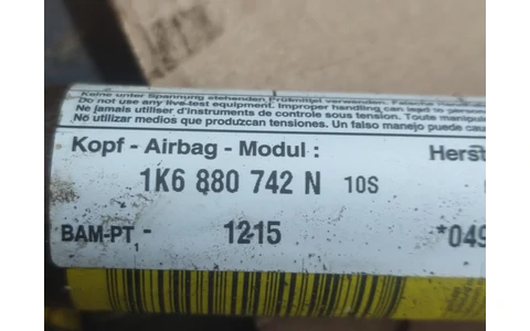 Airbag cortina dreapta 1K6880742N Volkswagen Golf 5 (2003 - 2009) - imagine 2