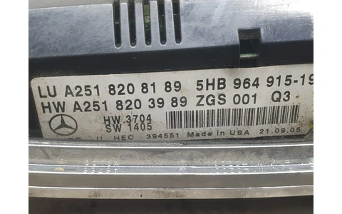 Panou clima ac A2518208189 Mercedes Benz ML W164 (2005 - 2008) - imagine 2