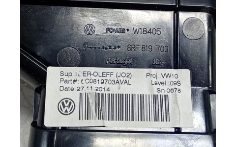 Grila ventilatie bord 6C0819703AVAL Volkswagen Polo 5 (6R) (2009 - 2015) - imagine 3