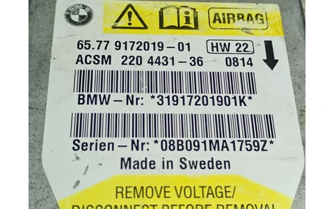 Calculator airbag 65779172019 BMW Seria 5 E60/E61 (2003 - 2007) - imagine 3