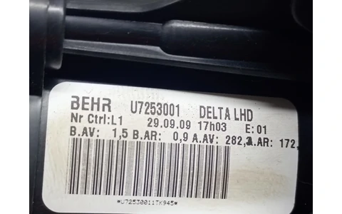Motoras aeroterma U7253001 Opel Astra J (2009 - 2012) - imagine 3