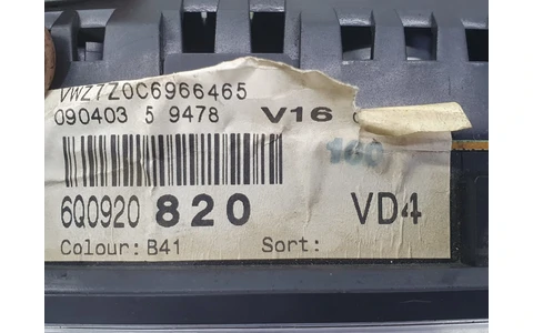 Ceasuri de bord 6q0920820 Volkswagen Polo 4 (9N) (2001 - 2005) - imagine 3