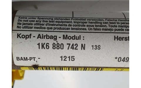 Airbag cortina stanga 1k6880742n Volkswagen Golf 5 (2003 - 2009) - imagine 3