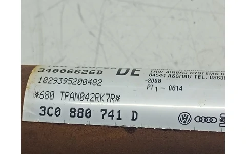 Airbag cortina stanga 3C0880741D Volkswagen Passat B6 (2005 - 2010) - imagine 3