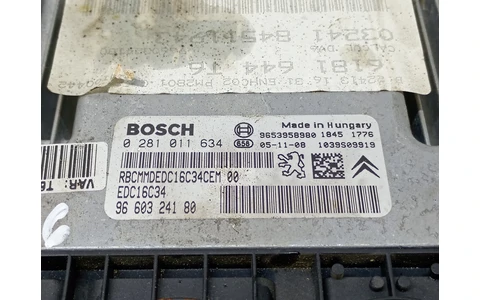 Calculator motor ECU 0281011634 Peugeot 307 1 (facelift) (2005 - 2008) - imagine 3