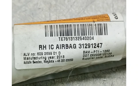 Airbag cortina dreapta 31291247 Volvo S80 2 (2th facelift) (2013 - 2020) - imagine 4