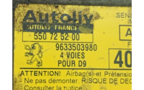 Calculator airbag 9633503980 Peugeot 406 1 (facelift) (1999 - 2004) - imagine 3