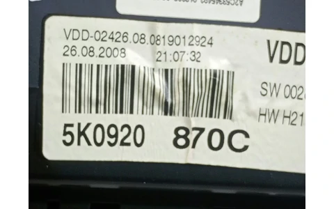 Ceasuri de bord 5K0920870C Volkswagen Golf 6 (2008 - 2015) - imagine 3