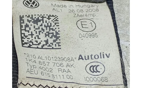 Centura siguranta dreapta fata 1K4857706AK Volkswagen Golf 6 (2008 - 2015) - imagine 5