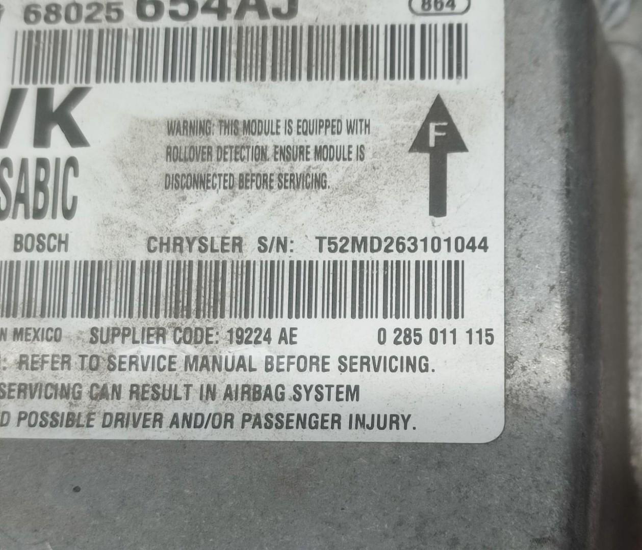 Calculator airbag 0285011115 Jeep Grand Cherokee WK2 (2010 - 2014)