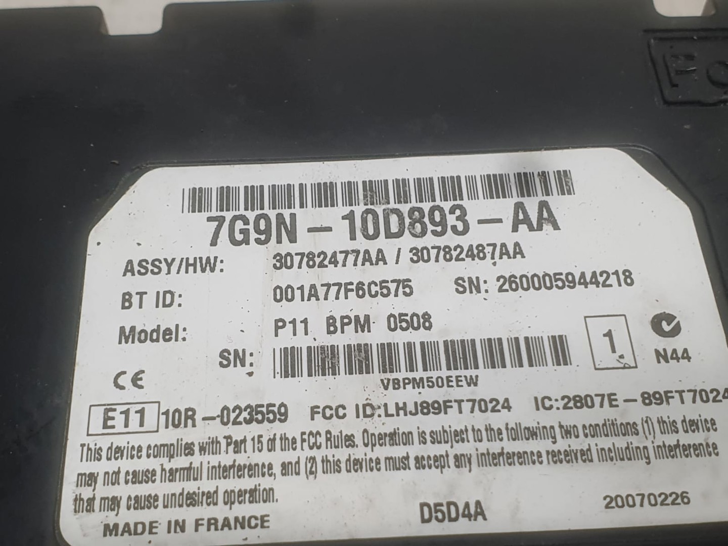 Modul Bluetooth 7G9N-10D893-AA Land Rover Freelander 2 (2006 - 2010)