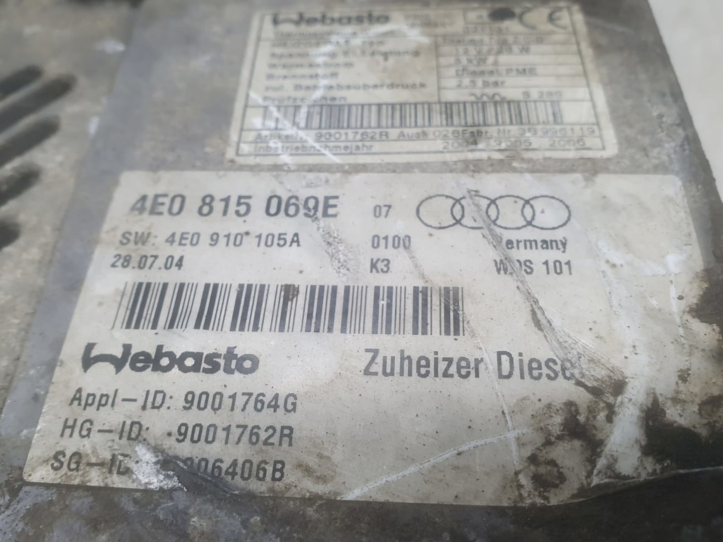 Webasto 4E0910105A Audi A8 D3/4E (2002 - 2005)
