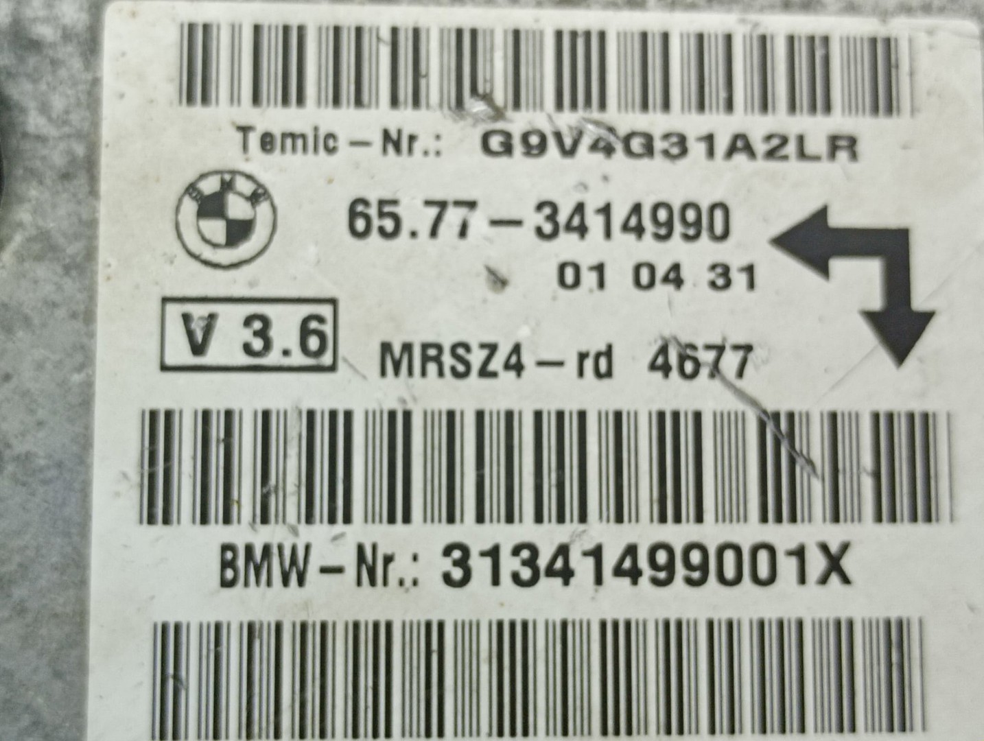Calculator airbag 3414990 BMW X3 E83 (2003 - 2006)