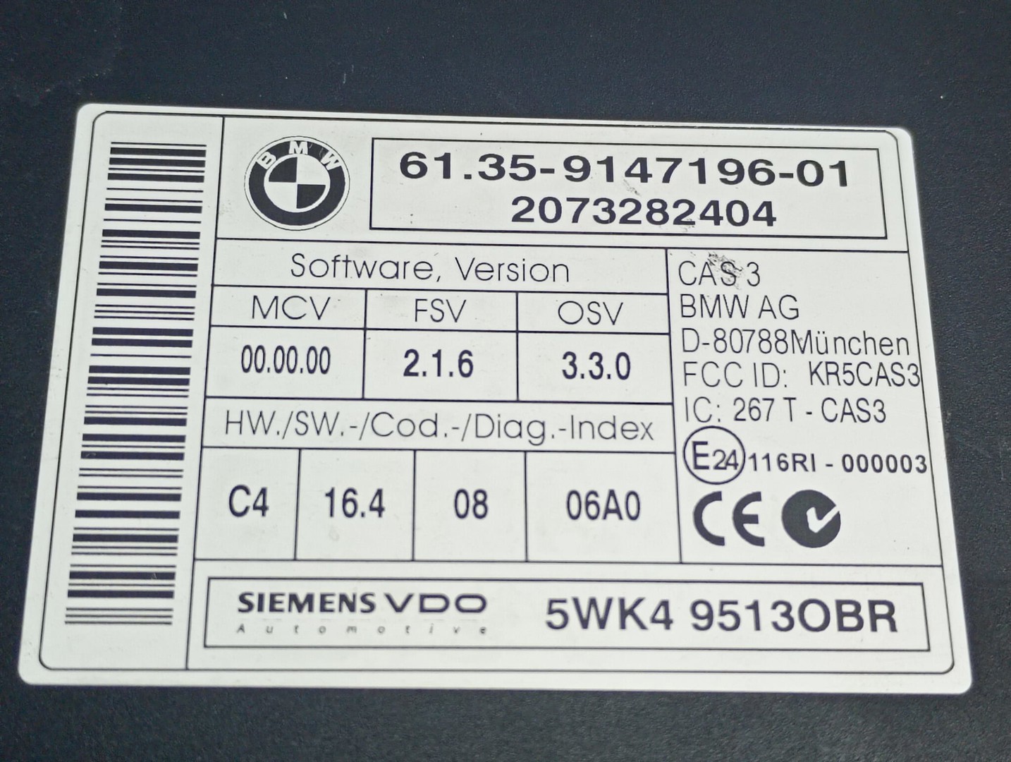 Modul CAS 9147196 BMW Seria 1 E87 (2004 - 2007)