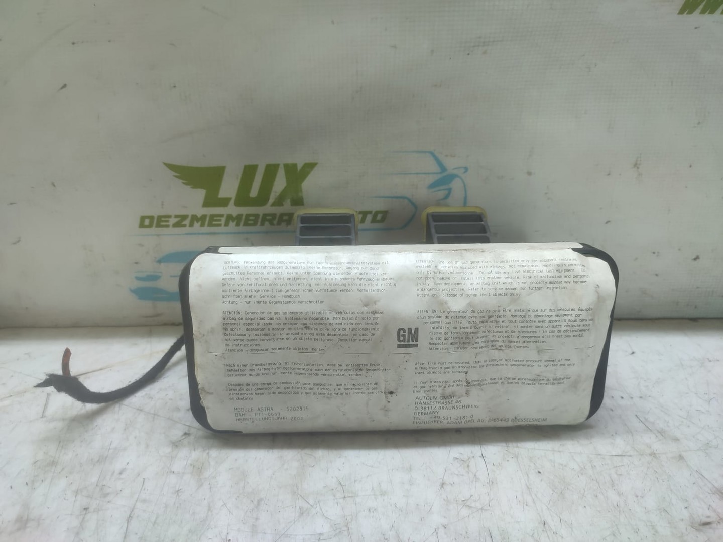 Airbag pasager 765126112996 Opel Astra G (1998 - 2009)