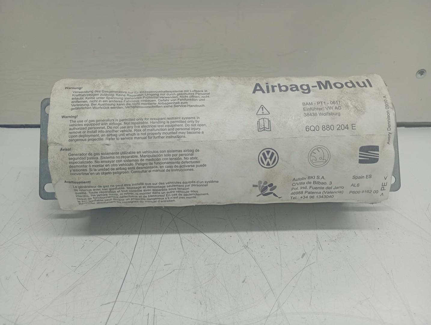Airbag pasager 6Q0880204E Skoda Fabia 6Y (1999 - 2004)