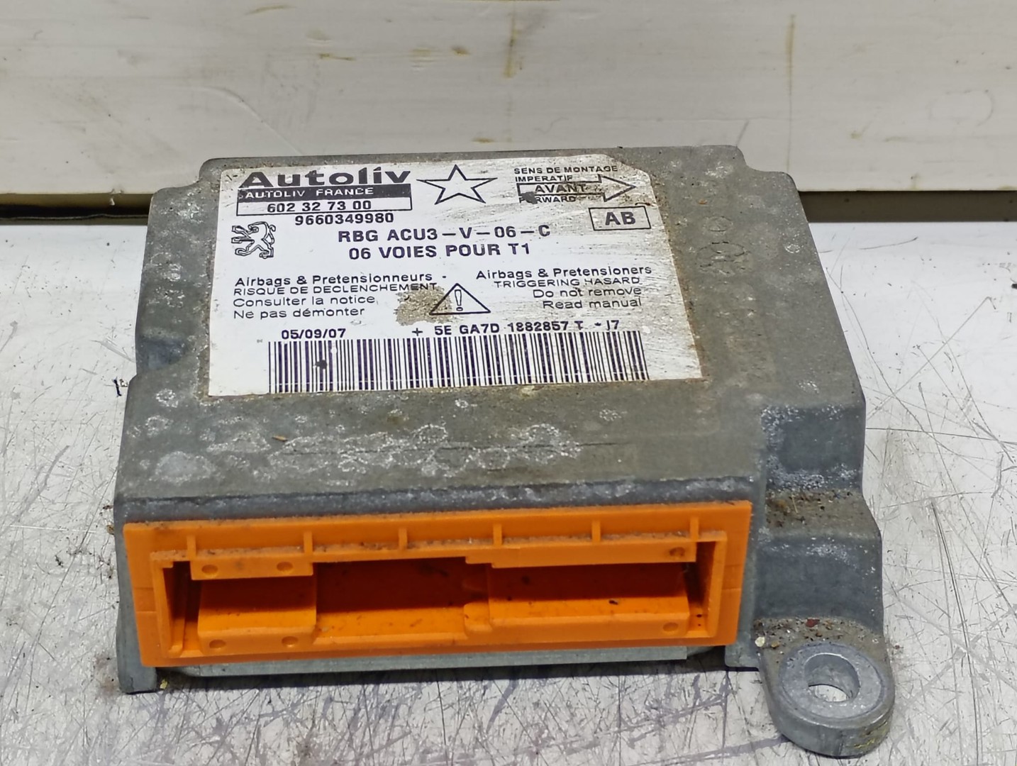 Calculator airbag 9660349980 Peugeot 206 1 (facelift) (2002 - 2009)