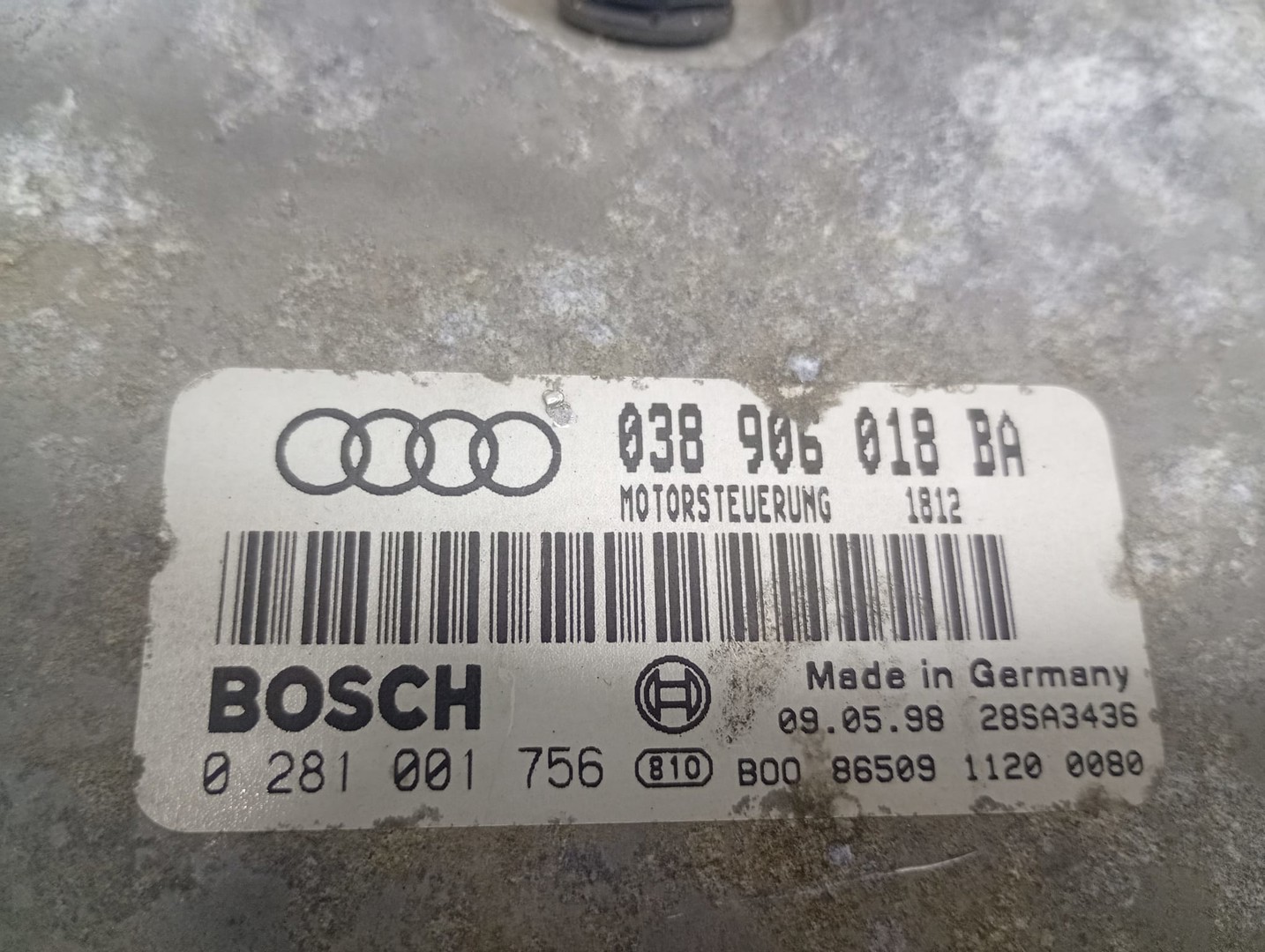 Calculator motor ECU 038906018BA 0281001756 Audi A3 8L (facelift) (2000 - 2003)